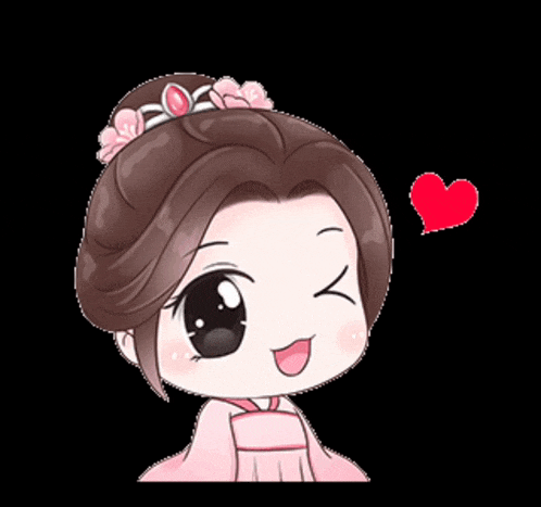 a cartoon girl with a pink dress and a pink flower in her hair says " ok "