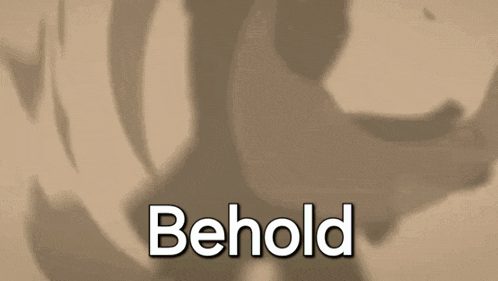 a picture of a cartoon character with the word behold on it