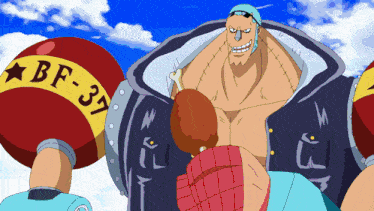 a cartoon character with the number 37 on his sleeve