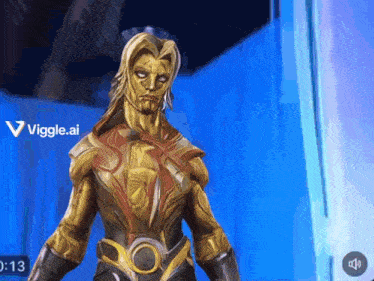 a video of a statue of a man with the words viggle.ai below him