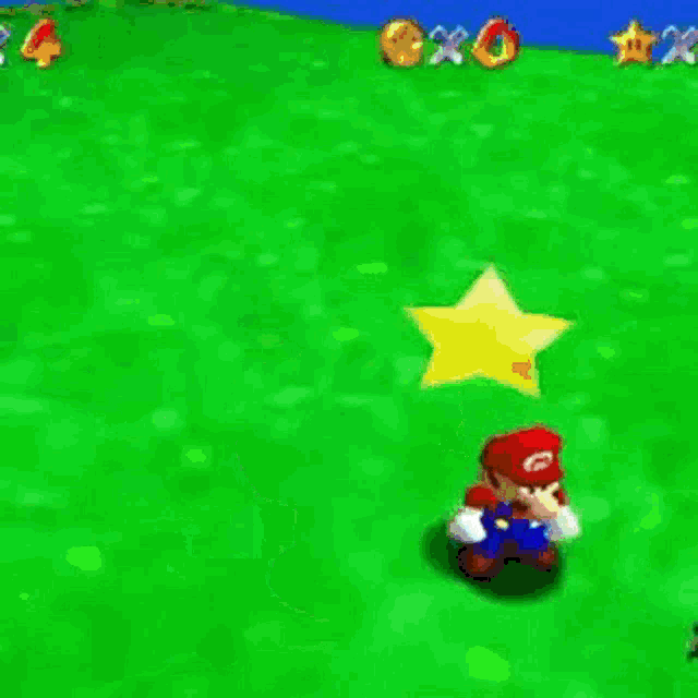 mario is flying through the air in a video game .