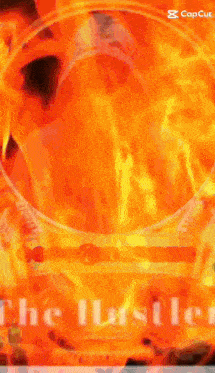 a poster that says the hustler with a circle of fire around it