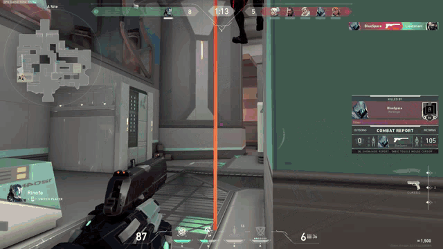 a screenshot of a video game with the number 87 on the left