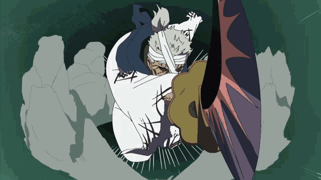 a cartoon drawing of a man with a bandage on his face