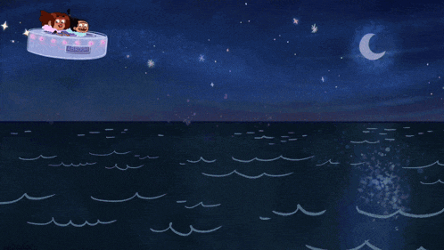 a cartoon of two girls in a spaceship with the word abroom on the side