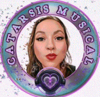 a picture of a woman in a circle with the words catar sis musical