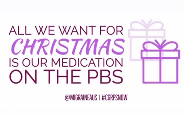 a sign that says " all we want for christmas is our medication on the pbs "