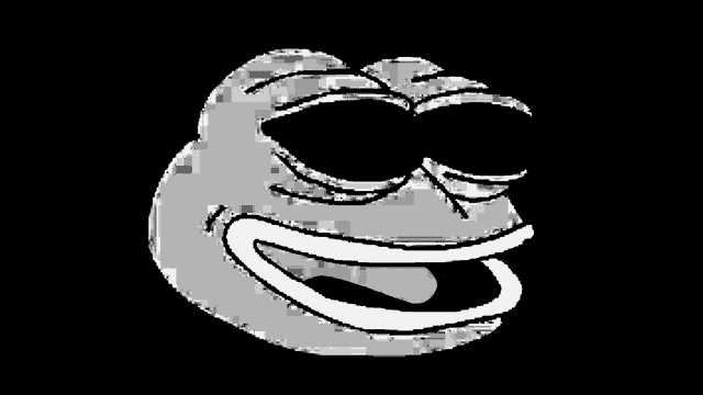 a black and white drawing of a frog with sunglasses on .