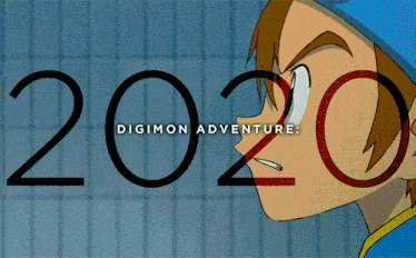 a poster for digimon adventure shows a boy with a blue hat