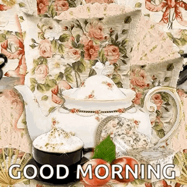 Good Morning Teapot GIF - Good Morning Teapot Flower GIFs