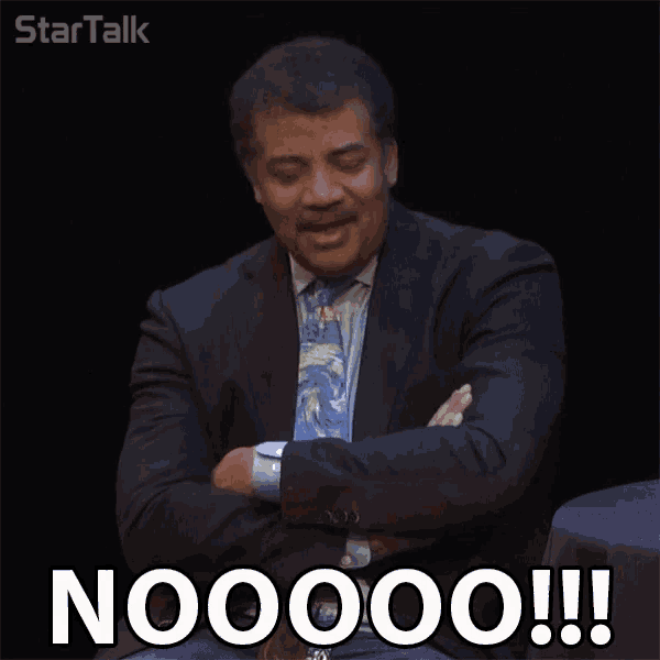 a man in a suit and tie says nooooo !!