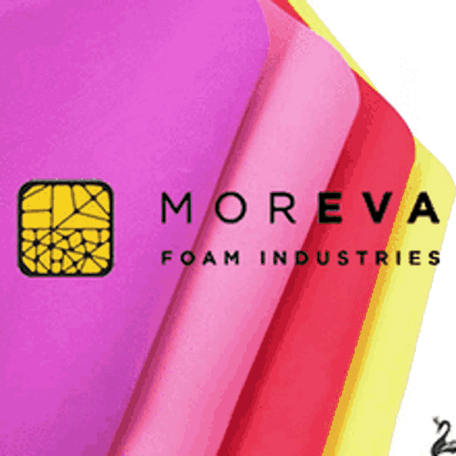 a moreva foam industries logo is on a stack of foam