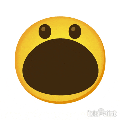 a pixel art illustration of a smiley face with a surprised look on his face