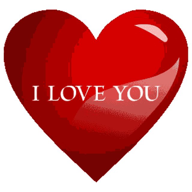 a red heart with the words " i love you " written on it