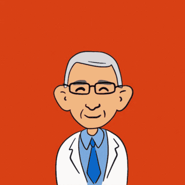 a cartoon of a doctor with the words listen to fauci