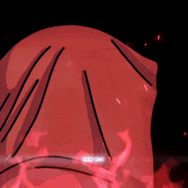 a cartoon drawing of a red object with the words new buy on it