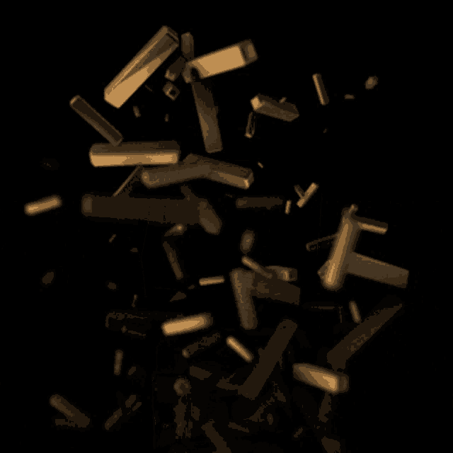 a computer generated image of a pile of bricks