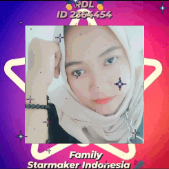 a picture of a girl with the name family starmaker indonesia at the top