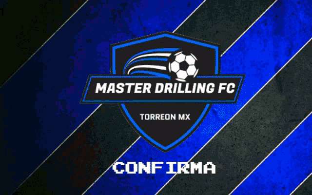 a logo for master drilling fc torreon mx with a soccer ball