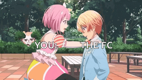 a boy and a girl are standing next to each other in a park . the girl is wearing a pink dress .