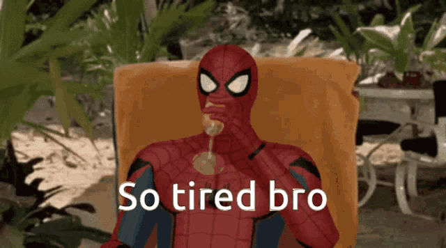 Spider Man Tired GIF - Spider Man Tired Yawn GIFs