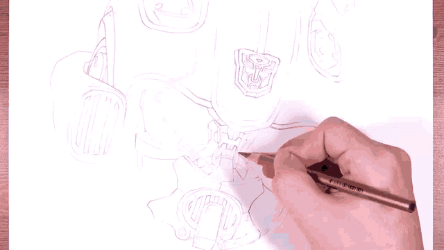 a person is drawing a picture with a pencil .
