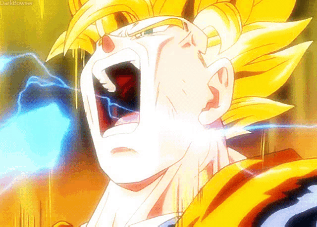 a close up of a person 's face with a lightning bolt coming out of it