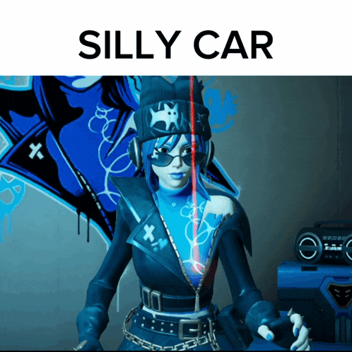 a picture of a person with the words silly car above it