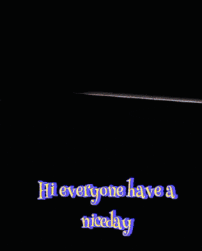 a phone screen says hi everyone have a niceday