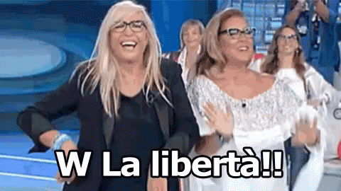 Viva La Libertà Libertà Tempo Libero Riposare Essere Liberi Mara Venier Romina Power Balletto GIF - Long Live Freedom Freedom Free Time GIFs