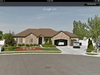 a google earth view of a brick house
