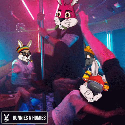 Bunnies N Homies Party GIF
