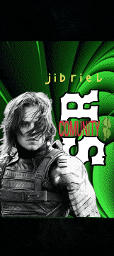 a black and white photo of a man with a green background and the name jibril on it