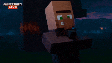 a minecraft live advertisement with a minecraft character