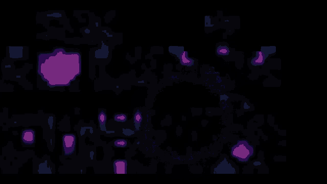 a glowing blue object is surrounded by pink hearts on a black background .