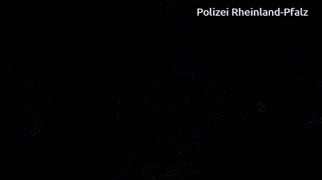 a man in a polizei uniform stands in front of a blue light