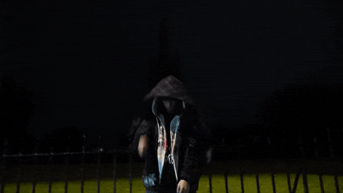 a person wearing a hoodie that says ' i 'm ' on it