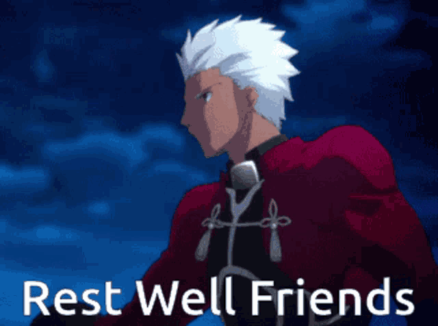a picture of a man with white hair and the words rest well friends