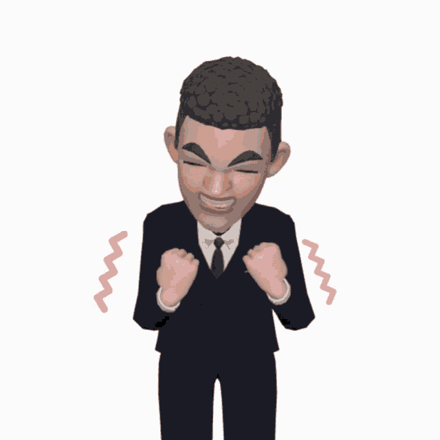 a cartoon of a man in a suit and tie with an angry expression on his face