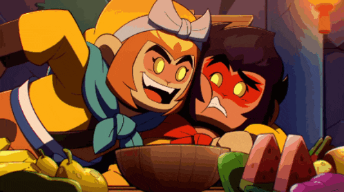 a cartoon of two monkeys sitting next to each other