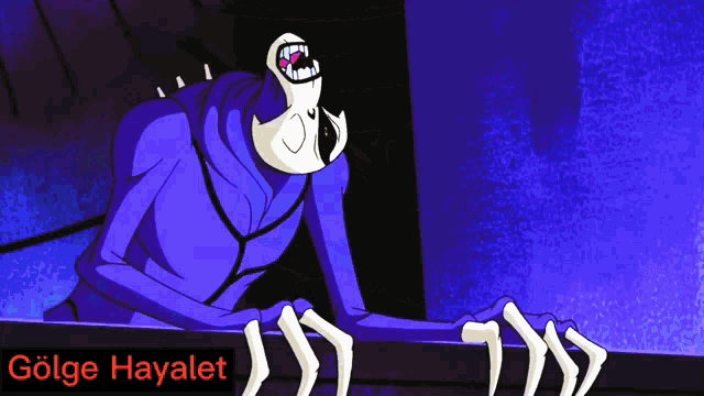 a cartoon drawing of a monster with the name gölge hayalet below it