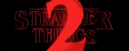 the logo for stranger things 2 is shown in red