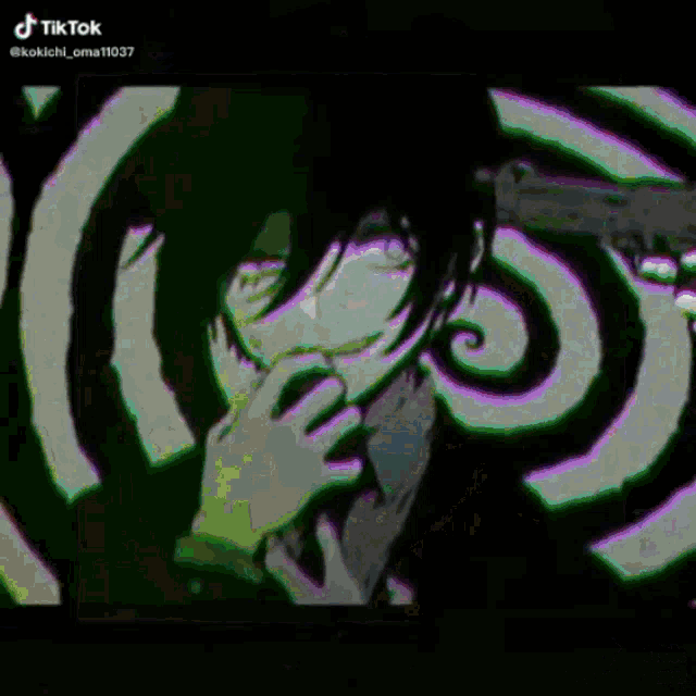 a blurred image of a person 's face with a tik tok watermark