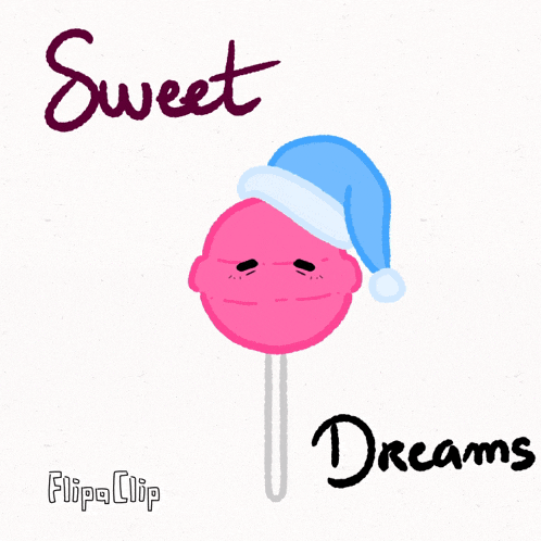 a drawing of a lollipop with the words sweet dreams on the bottom