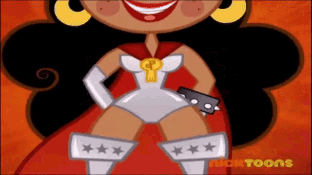 a cartoon character from nicktoons is smiling and wearing a key