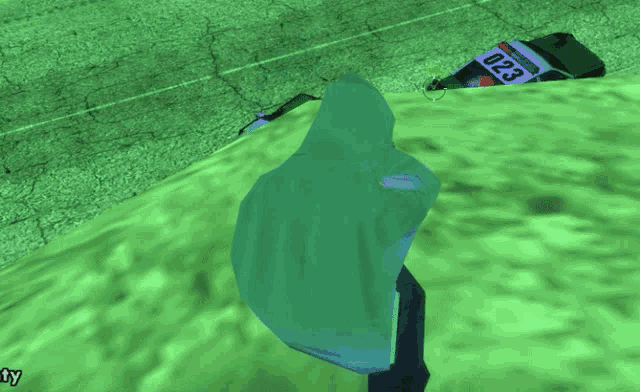 a man in a green hoodie with the name victor on the back