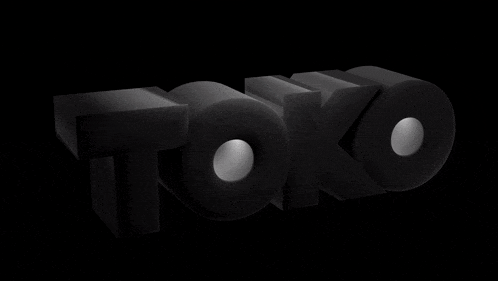 a 3d rendering of the word toko in black
