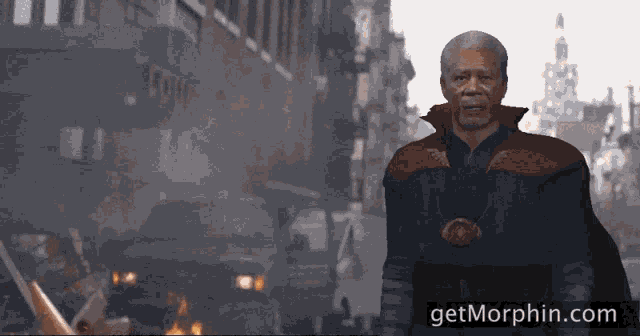 a picture of a man in a doctor strange costume with the website getmorphin.com in the lower right corner