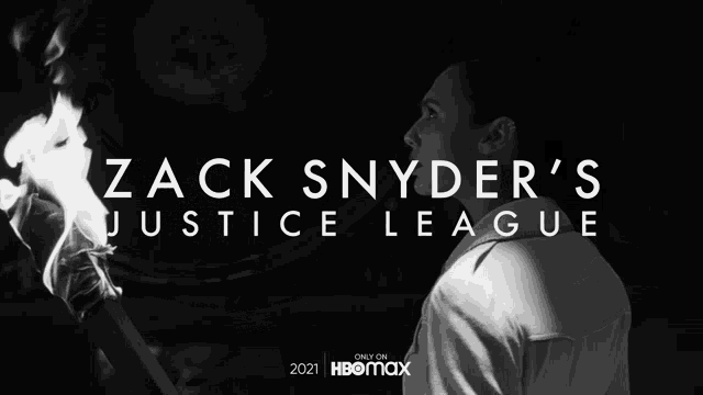 a poster for zack snyder 's justice league shows wonder woman holding a torch