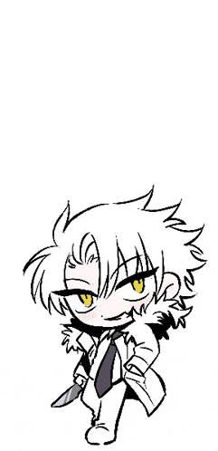 a black and white drawing of a chibi boy holding a knife .